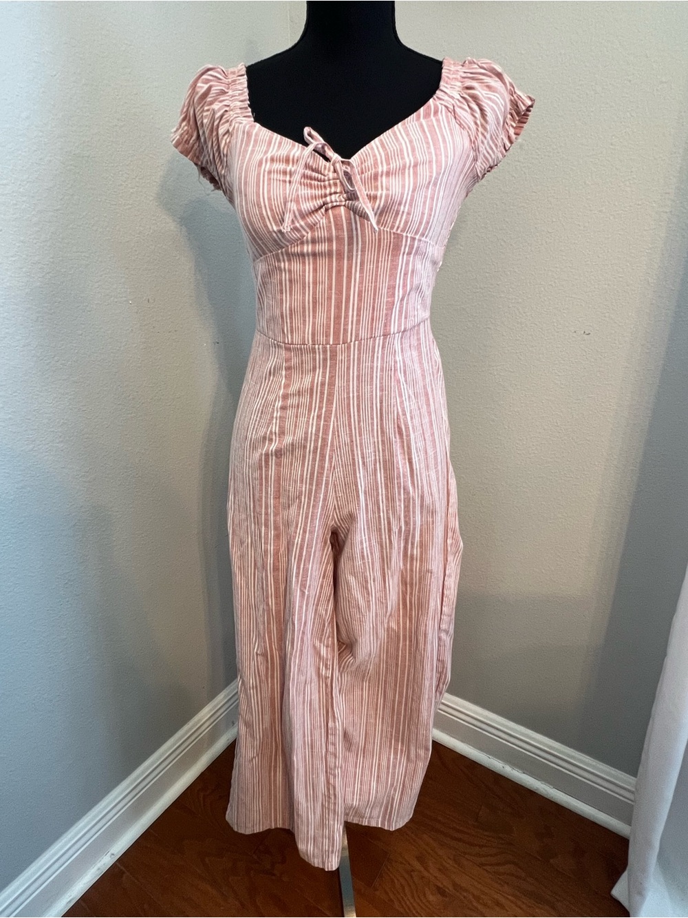Derek Heart Mauve Pink Striped Jumpsuit